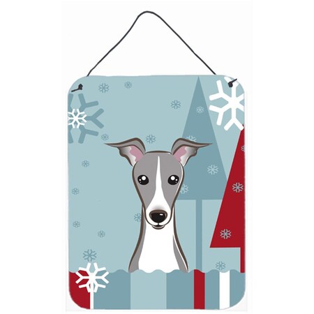 Carolines Treasures Winter Holiday Italian Greyhound Wall and Door Hanging Prints BB1732DS1216